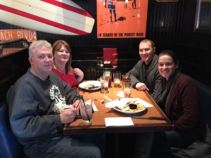 Our annual TGI Fridays Christmas Lunch. (There is a story that goes with this tradition.)  I had been declared flu-free.