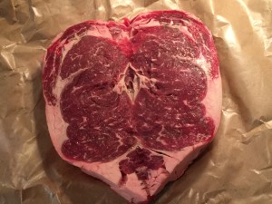 The last two years I have wanted to buy one of their Valentine “sweetheart” steaks.  This year I did. 