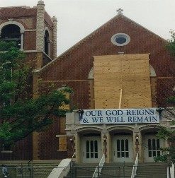 On April 19, 1995, The First United Methodist Church vaulted to worldwide attention with the tragic bombing of the Murrah Federal Building. The church was heavily damaged, and the congregation was forced to relocate for three years. Within 36 hours of the bombing, a banner was hung from the church, declaring the members’ can-do spirit for the entire world to see: "OUR GOD REIGNS AND WE WILL REMAIN!"