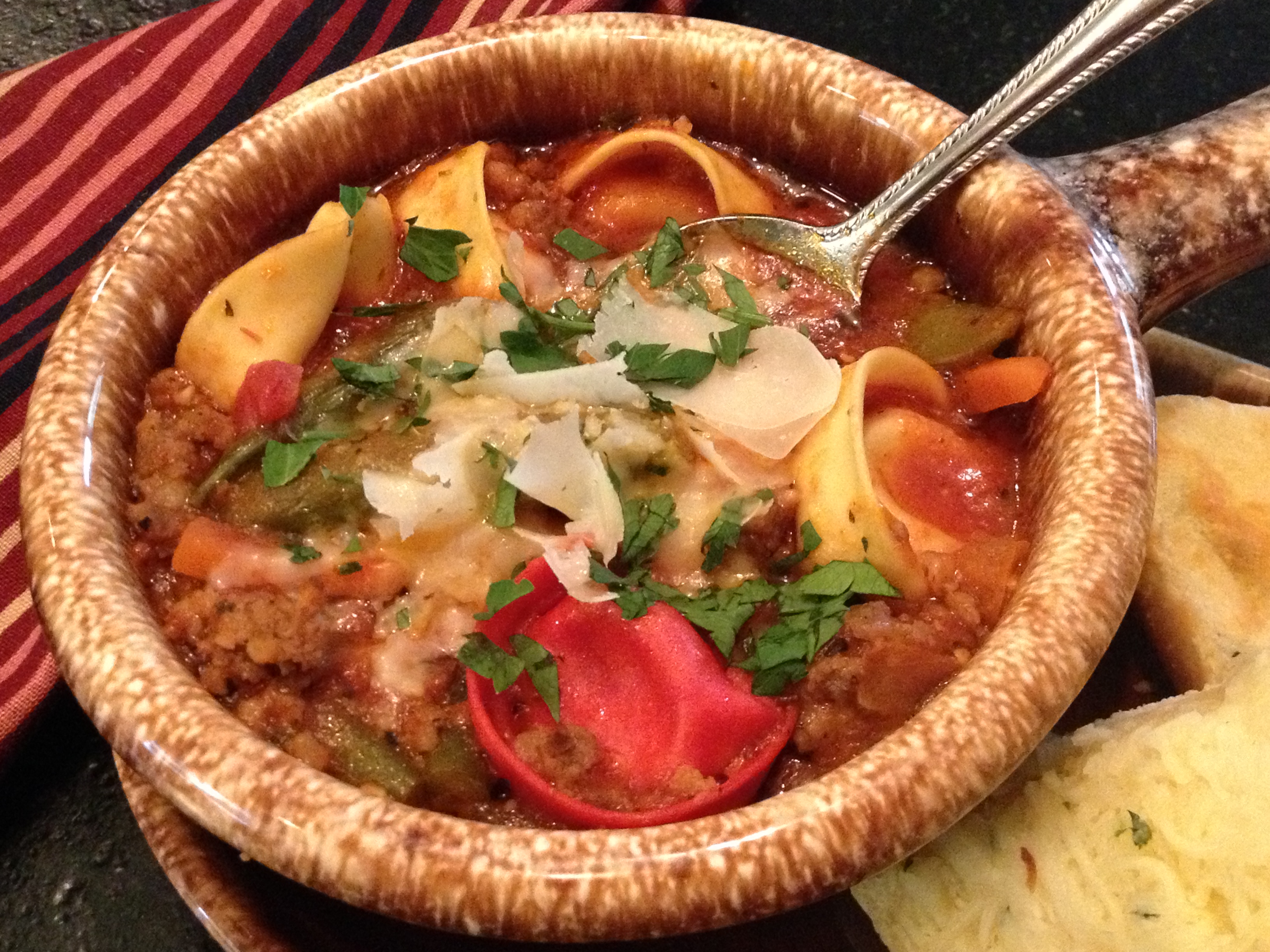 Spicy Sausage and Tortellini Soup